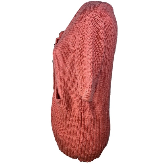 J. Jill Button Knit Cardigan Sweater Cotton Blend Pockets Ribbed Size XS Pink - Picture 2 of 9